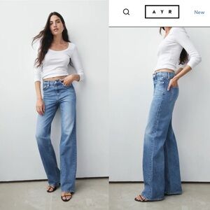 AYR the secret sauce Blue Flare Wide Leg Jeans